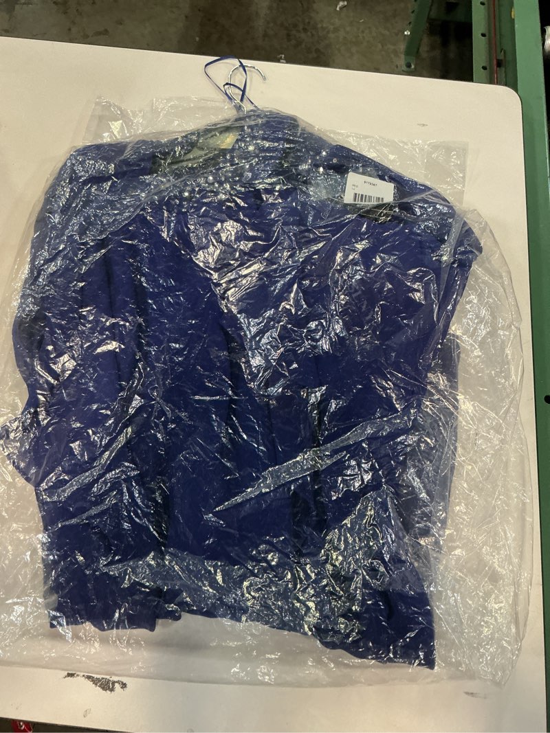 Condition photo showing New/Like New for S.L. Fashions Women's Chiffon Tier Jacket Dress with Beaded Neck and Cuffs 14 Iris