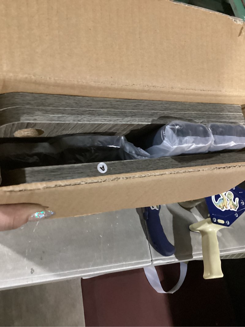 Condition photo showing Good Condition for Furinno Just 3-Tier Turn-N-Tube End Table / Side Table / Night Stand / Bedside Table with Plastic Poles, 1-Pack, French Oak Grey/Black