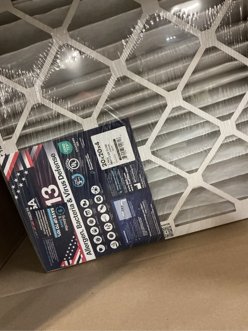 Condition photo showing Good Condition for bnx trufilter 20x20x4 (19.5’’ x 19.5’’ x 3.63‘’ slim fit) merv 13 air filter (2-pack) - made in usa - air conditioner hvac ac furnace filters health, allergies, mold, bacteria, smoke, mpr 1900 fpr 10 20x20x4 2-pack (slim fit)