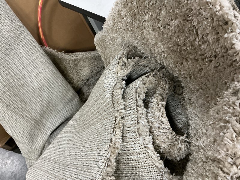 Condition photo showing As Is for 7'x10' solid eyelash woven shag rug tan - project 62™