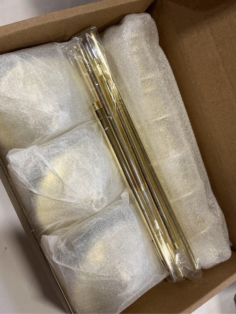 Condition photo showing Good Condition for Joyyy Weighted Candlestick Holders Candle Stick Holder for Candlesticks, Vintage Metal Candelabra Candlestick Holders Candle Stand for Holiday Fireplace Party Dining Home Set of 6 (Gold)