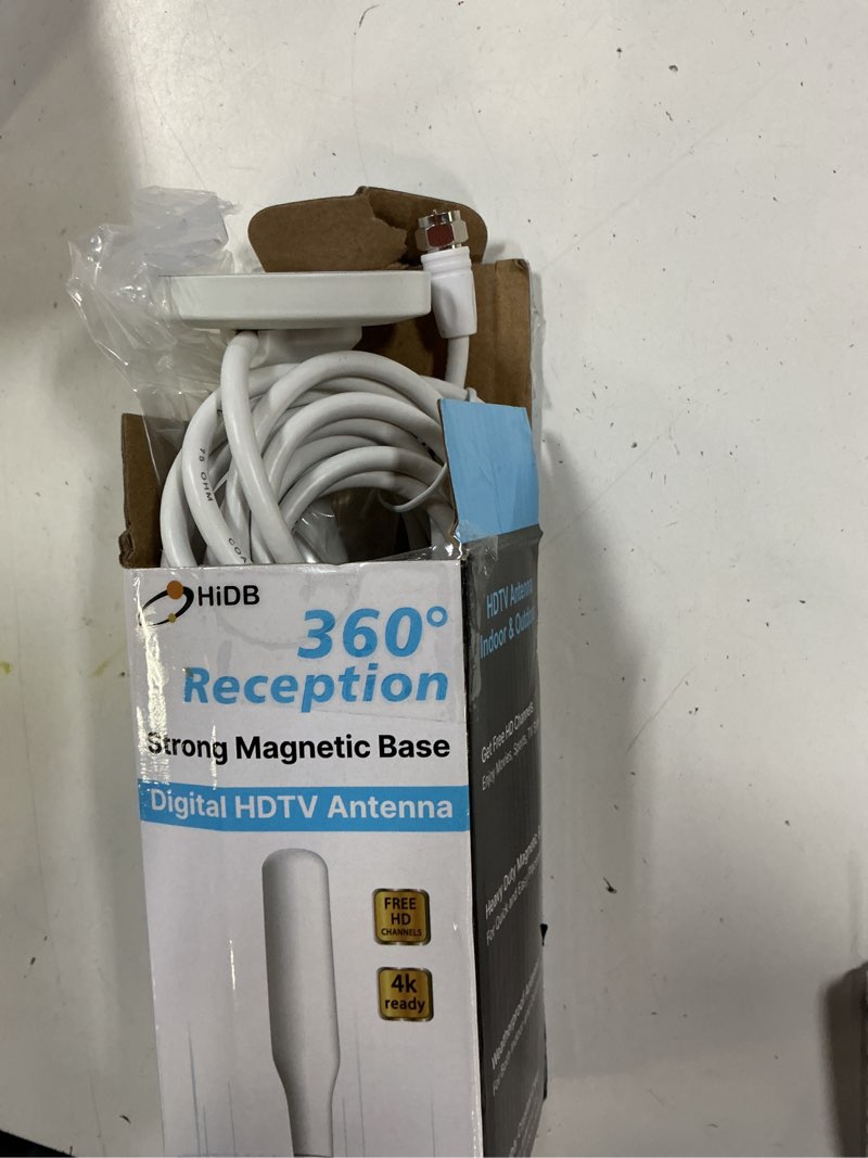 Condition photo showing Good Condition for hidb tv antenna for smart tv indoor, digital indoor hd antennas with strong magnetic base, easy installation, long range reception for local channels white