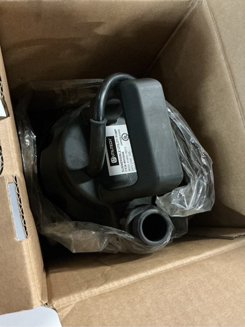 Condition photo showing As Is for utilitech 1/6-hp 115-volt 25-gpm thermoplastic submersible utility pump