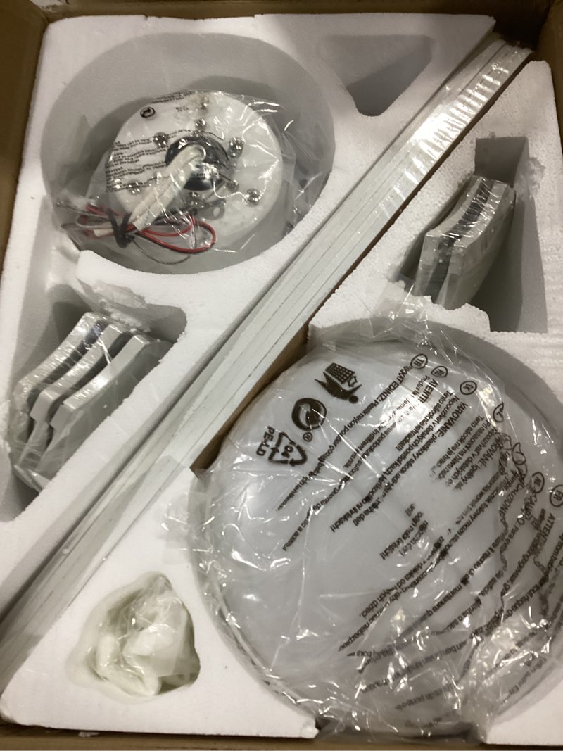 Condition photo showing New/Like New for Ceiling Fans with Lights, 52 Inch Low Profile Ceiling Fan with Light and Remote Control, Flush Mount, DC Reversible Motor, Noiseless, White 6 Speeds Ceiling Fan for Bedroom White 52inch