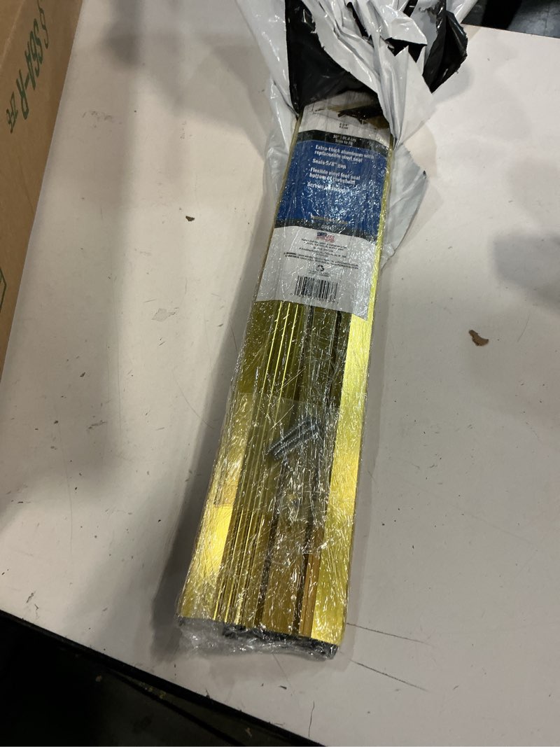 Condition photo showing Good Condition for M-D Building Products 09043 3-3/4 in. x 3/4 in. x 36 in. Brite Gold Aluminum and Vinyl Heavy-Duty Low-Profile Threshold 36" L x 3-3/4" W x 3/4" H - Brite Gold