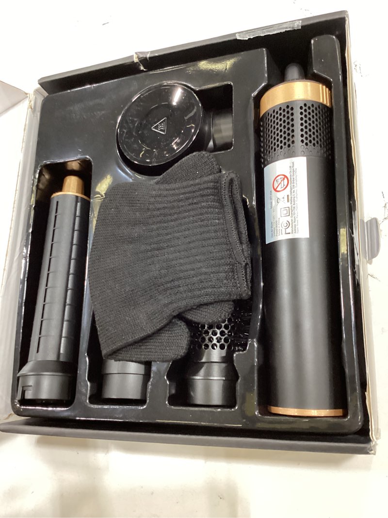 Condition photo showing Good Condition for 5 in 1 blow dryer brush, upgrade hair dryer brush air curler air curling wrap styler, detachable hot air brush negative ion curling brush iron, hair styling tools for drying curling straightening black gold