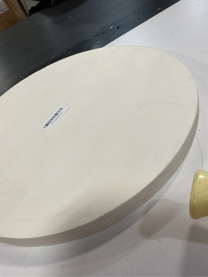 Condition photo showing As Is for circle wood sign blank 18 inch diameter, pack of 1 wood tray for crafts, canvas panel, wood boards for crafts & resin, by woodpeckers 1 18 inch