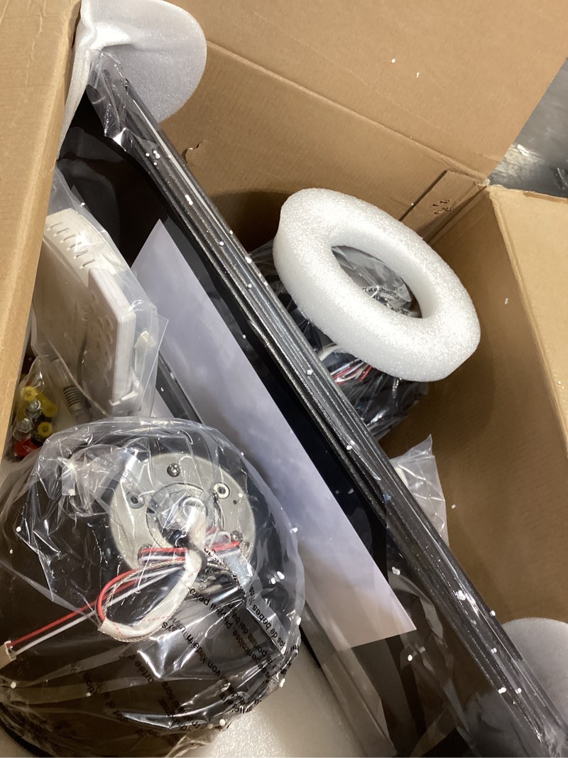 Condition photo showing Good Condition for 2 pack 48 inch low profile ceiling fan no light, black ceiling fan without lights, 6-speeds, quiet reversible dc motor, indoor/outdoor ceiling fans without lights for patio, living room, bedroom 48 inch black 2