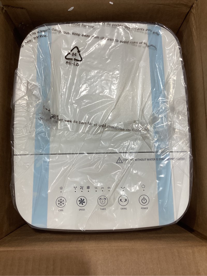 Condition photo showing Good Condition for portable air conditioner ac unit,bebegine evaporative swamp cooling fan with humidifier,3-in-1 windowless ventless cooler for room offices,remote,3 speed,7h timer,3l water tank,3 ice pack