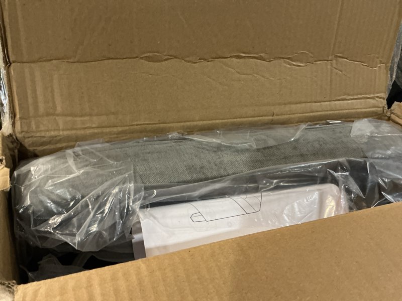 Condition photo showing Good Condition for abheng 17.7 inches chenille turfed ottomans cube with storage, metal-framed square storage ottoman foot rest stool holds 770 lb for dorm living room bedroom gray uasn641g chenille-gray 17.7" d x 17.7" w x 17.7" h