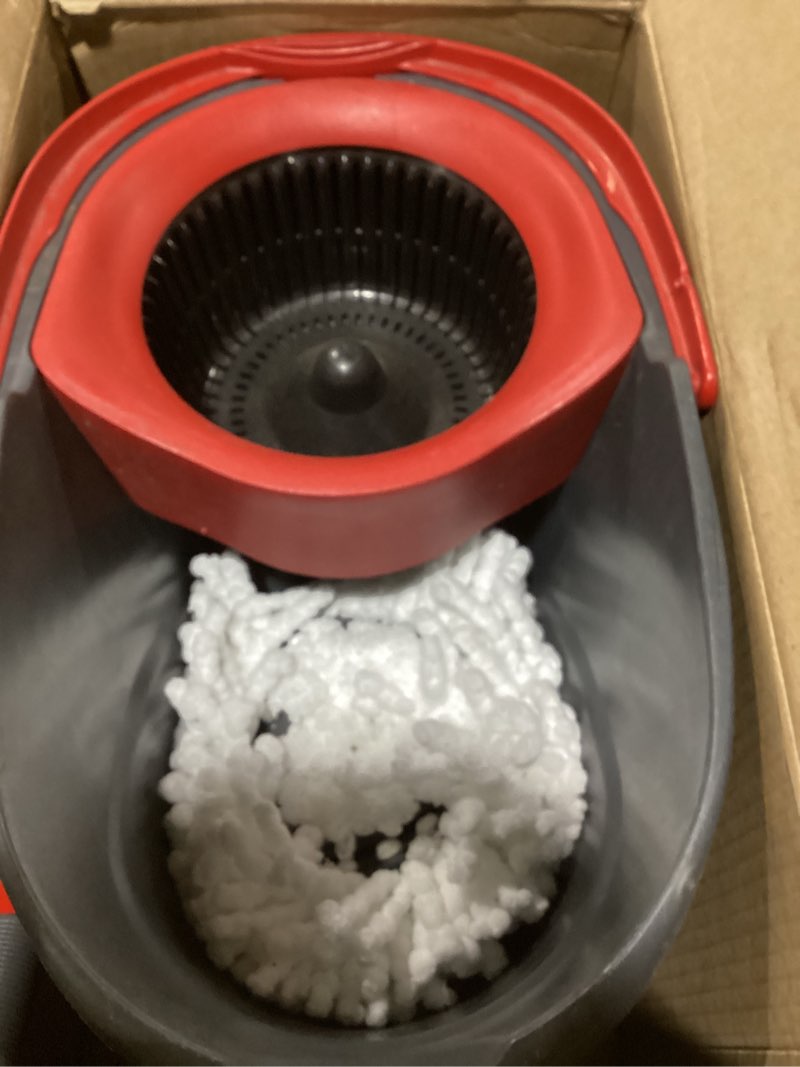 Condition photo showing Good Condition for o-cedar easywring microfiber spin mop, bucket floor cleaning system, red, gray, standard