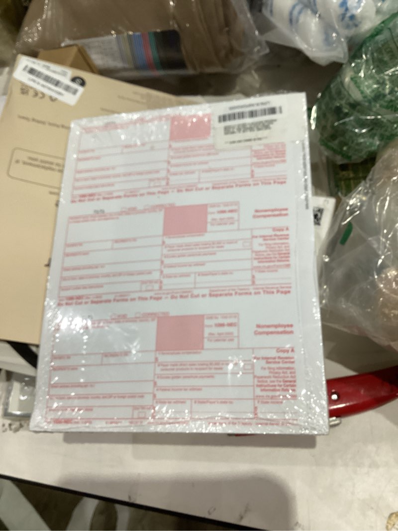 Condition photo showing New/Like New for 2024 1099-NEC and 1099 Misc 4-Part Tax Forms Combo Kit, for All Non-Employee Compensation Filing, Self Seal Envelopes Included, QuickBooks and Other Software Compatible