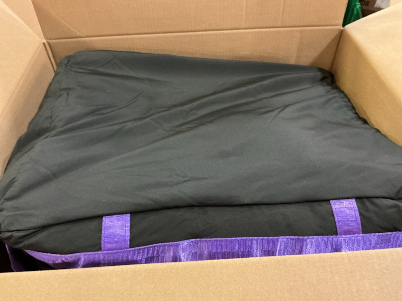 Condition photo showing As Is for BurgeonNest Dog Car Seat for Small Dogs, Detachable and Washable Cat Carseats Under 25 lbs, Soft Pet Booster Seats with Storage Pockets and Clip-On Leash Portable Car Travel Carrier Bed, Black Purple