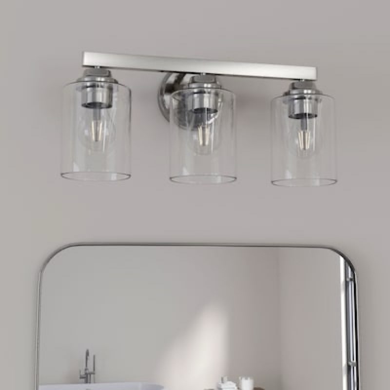 last week allen + roth Emeryson 17.75-in 3 -Light Brushed Nickel Transitional Vanity light