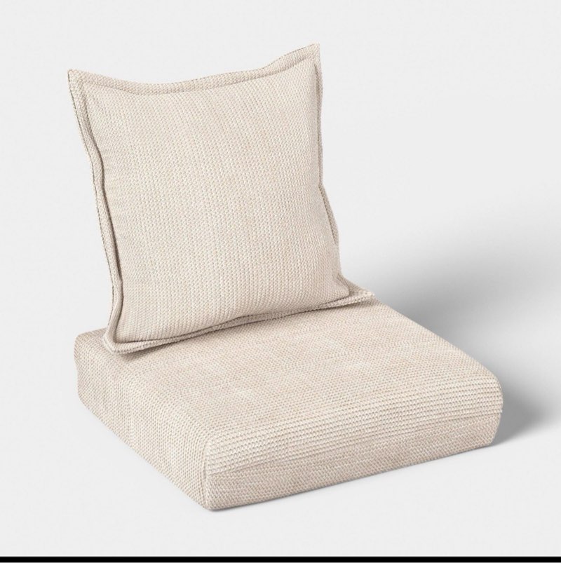 2pc natural weave deep seat outdoor cushion set ivory - threshold™
