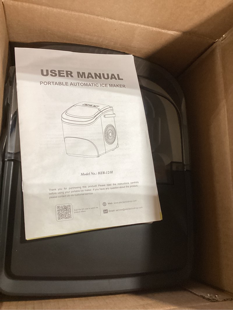 Condition photo showing Good Condition for Ice Makers Countertop,26Lbs/24H,9 Cubes in 6 Mins,Portable Ice Maker Machine with Self-Cleaning,2 Sizes of Bullet Ice,Perfect for Home Kitchen(Black) 26Lbs/24H Black 1