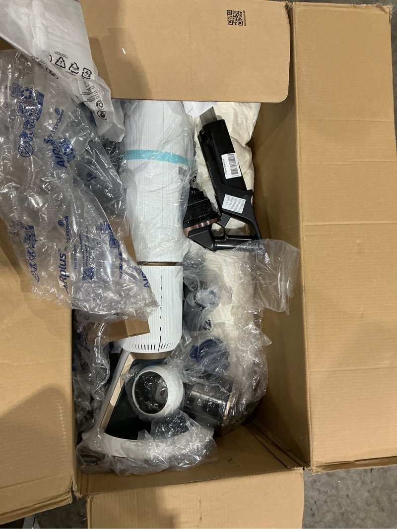 Condition photo showing As Is for samsung bespoke ai jet lite cordless stick vacuum with all-in-one clean station, 280aw suction, long battery life, anti-tangel pet tool, 2025, pebble gray, vs80f28dmp/aa