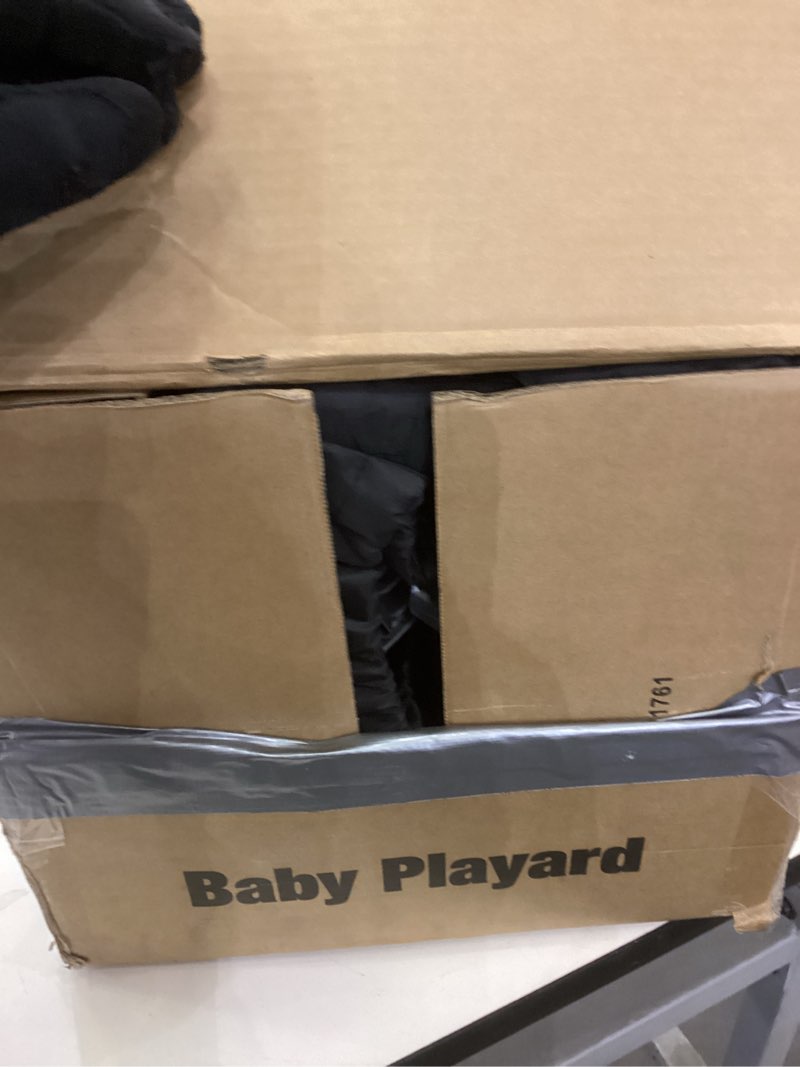 Condition photo showing New/Like New for Pamo Babe 1-Second Setup 5-in-1 Playard for Babies - Heavy-Duty Steel Frame for Safe Sleep Space, Portable Crib with Zip Door & Changing Table, Locking Wheels, Breathable Mesh Lightgrey Magic Fold