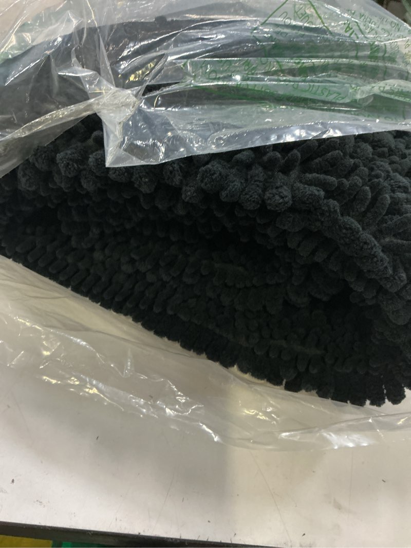 Condition photo showing Good Condition for arotive luxury bathroom ruuner rugs 54x24, extra soft thick absorbent shaggy chenille bath rugs, machine wash dry, bath mats for bathroom floor, tub and shower, home decor accessories, black black rectangular 54" x 24"