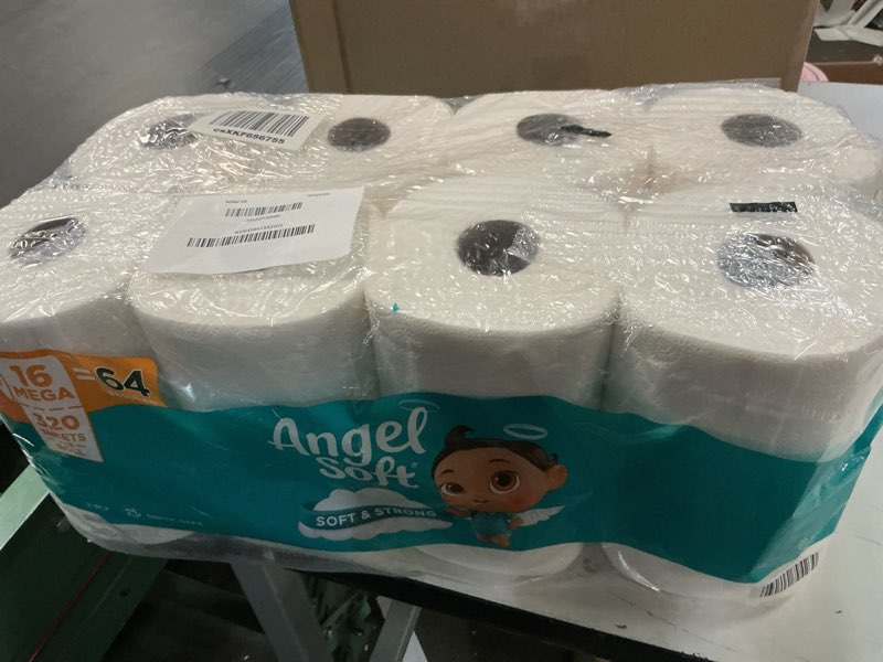 Condition photo showing Good Condition for Angel Soft Toilet Paper, 16 Mega Rolls = 64 Regular Rolls, Soft and Strong Toilet Tissue Mega 320 Sheet 