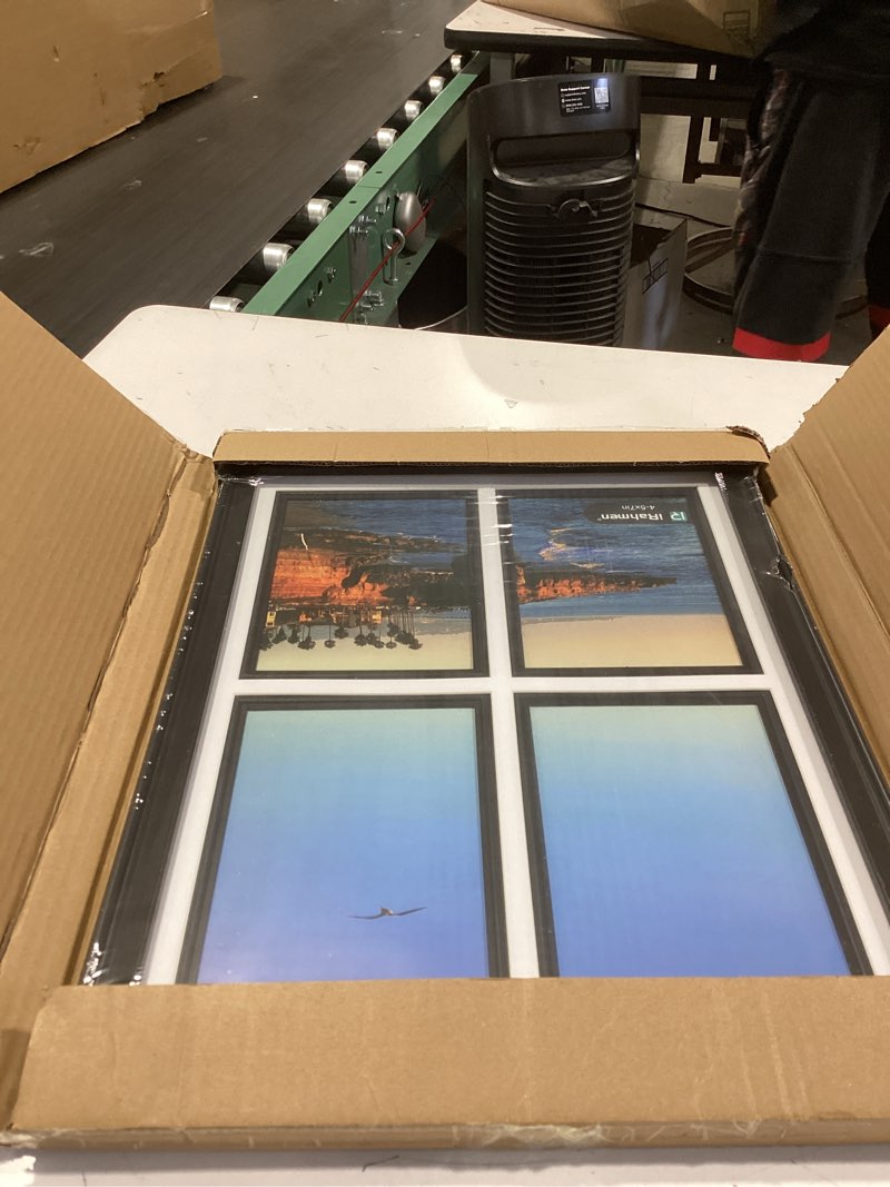 Condition photo showing Good Condition for irahmen 5x7 collage picture frame with tempered glass - wood photo frames display four 5 x 7 pictures with mat, home decor wall mount, black black four 5x7 in