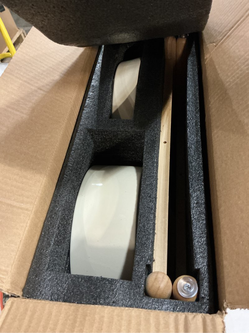 Condition photo showing New/Like New for havniva ceramic raised slow feeder dog bowl set, elevated 7.3inch bowl and 8.2inch puzzle slow dish with wooden stand for medium and large dog, anti-gulping (2x light yellow+ stand) 8.2inch 2 x light yellow+stand-a