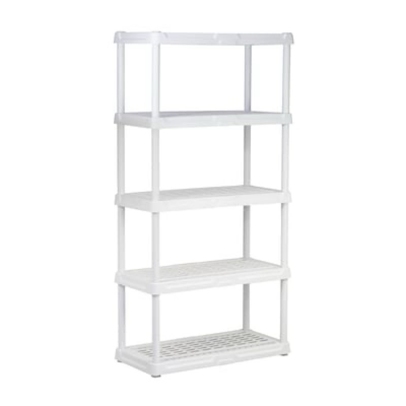 project source 36-in w x 18.0-in d x 72.0-in h 5 -tier heavy duty white plastic utility shelving unit