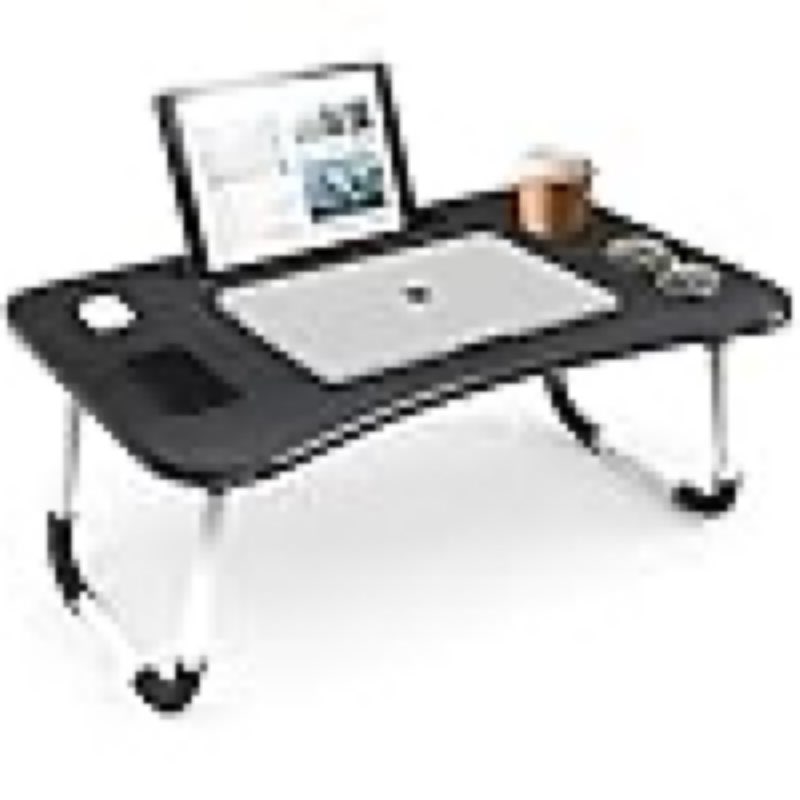 Laptop Bed Tray Table, Adjustable Laptop Stand, Portable Lap Desks with Foldable Legs, Reading Desk for Sofa Couch Floor - Large