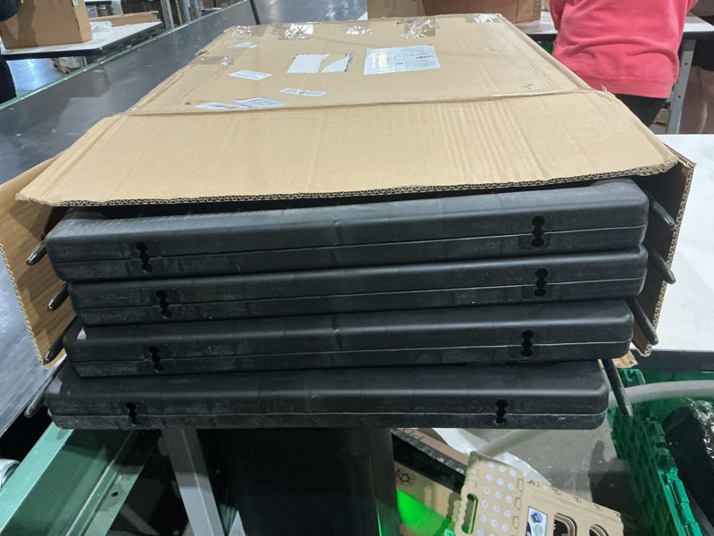 Condition photo showing As Is for amazon basics 8-panel octagonal plastic pet pen fence enclosure with gate, 59 x 58 x 28 inches, black black 8 28-inch