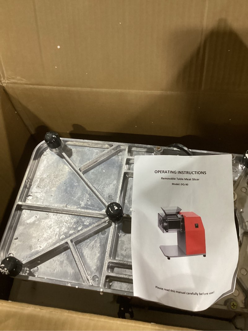 Condition photo showing As Is for newhai 850w meat cutter machine, commercial meat cutting machine 5mm/0.2inch heavy duty, stainless steel meat slicer shredder restaurant, for boneless meat soft vegetables meat thickness: 5mm
