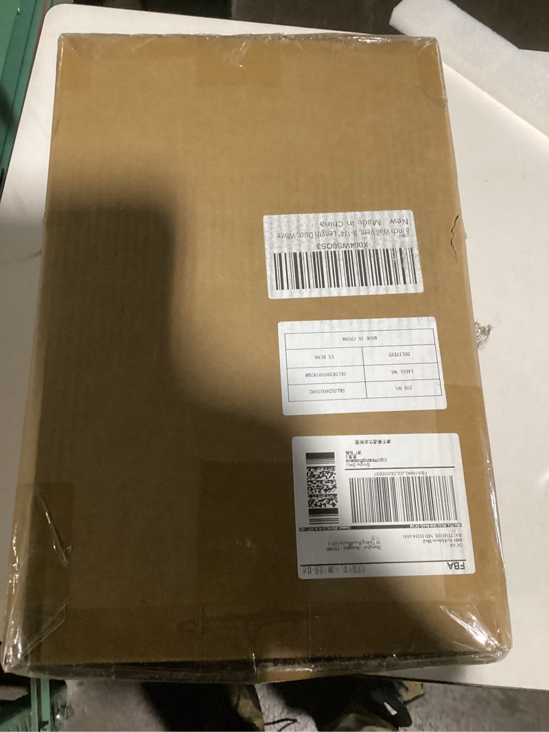 Condition photo showing Good Condition for neoaider 8 inch hooded wall vent cover with screen and damper, 14ga/2mm thick heavy-duty steel vent covers for wall, vent cover for dryer ventilation and outdoor air exhaust, white 8 inch white