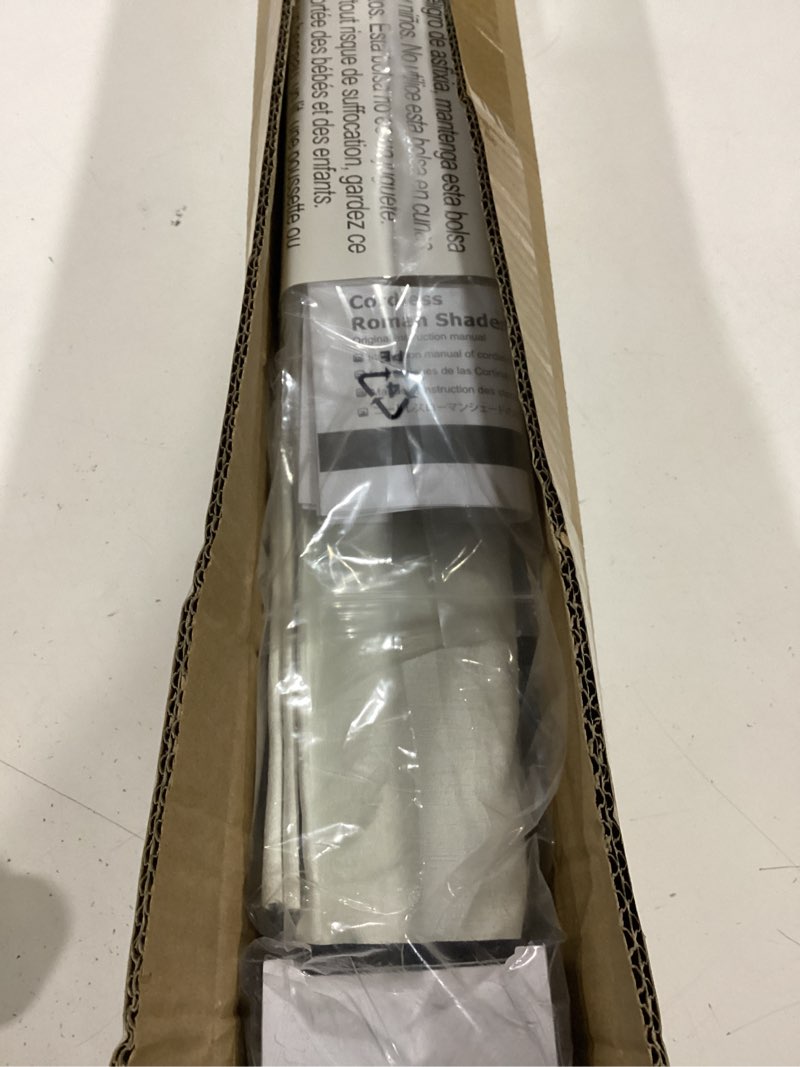 Condition photo showing Good Condition for lazblinds cordless roman shades for windows, blackout room darkening thermal insulated window blinds, lightweight fabric blinds for indoor windows, 26" w x 60" h, off white blackout - off white 26" w x 60" h