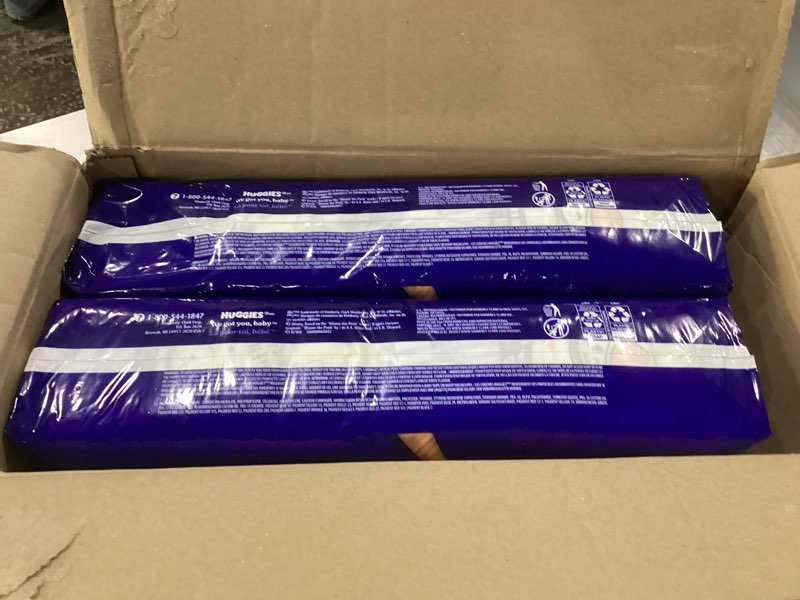 Condition photo showing New/Like New for huggies size 6 overnites baby diapers: overnight diapers, size 6 (35+ lbs), 84 ct (2 packs of 42), packaging may vary size 6 84