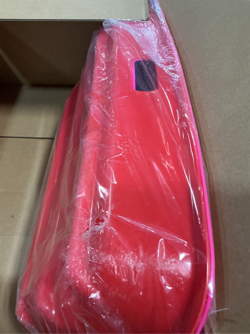 Condition photo showing As Is for Children's Snow Sled - Durable, Cold-Resistant Toboggan with Reinforced Handles and Pull Rope, Ideal for Kids Ages 4+ - 34x17x4.3 Inches - 3pc Orange&Pink&Red Pink-Orange (colors differ from stock photo)(missing 1 sled)