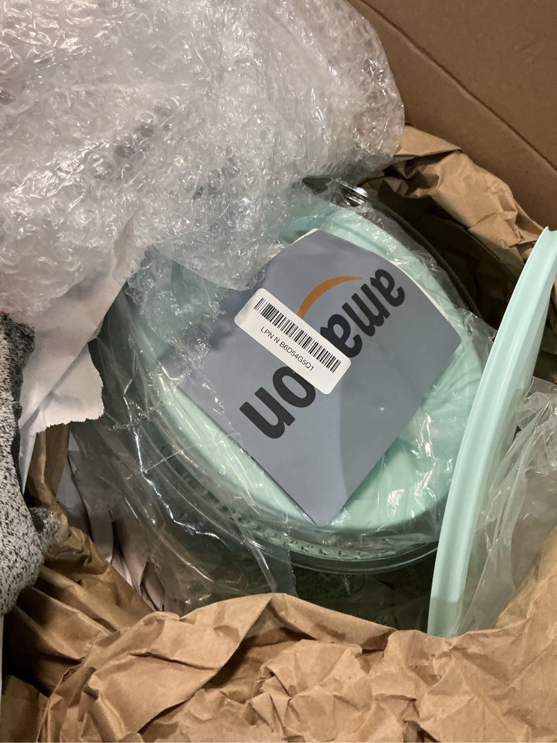 Condition photo showing Good Condition for whiterhino glass mixing bowls with lids set of 3(3.7qt, 2.1qt, 1.1qt),large kitchen salad bowls, space-saving nesting bowls, clear glass serving bowls for cooking,baking,prepping,dishwasher safe 3 mixing bowls with lids(vertical stripe)