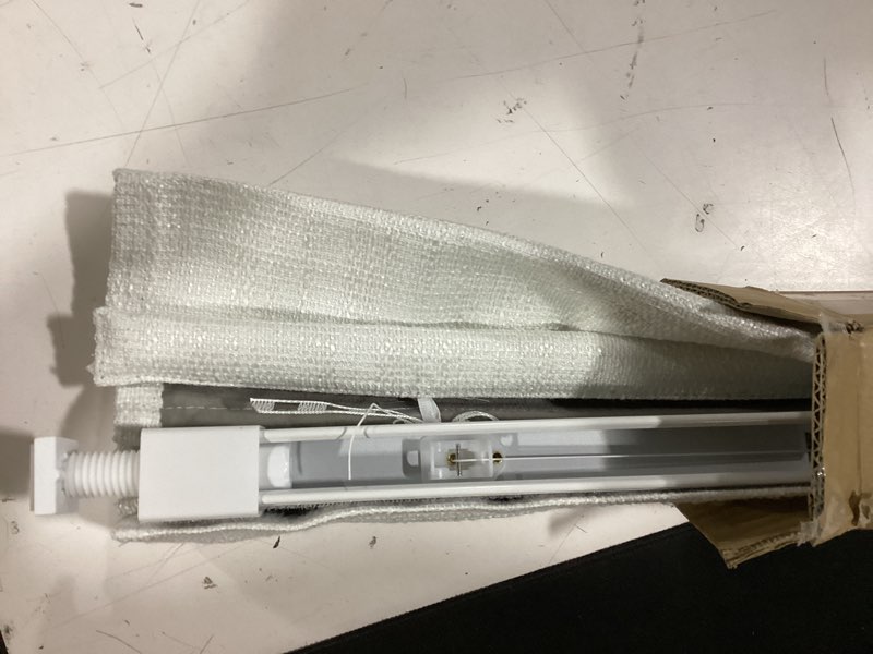 Condition photo showing As Is for no tools no drill cordless roman shades for indoor windows 100% blackout, for window size 26" w × 48" h white white 26" w × 48" h