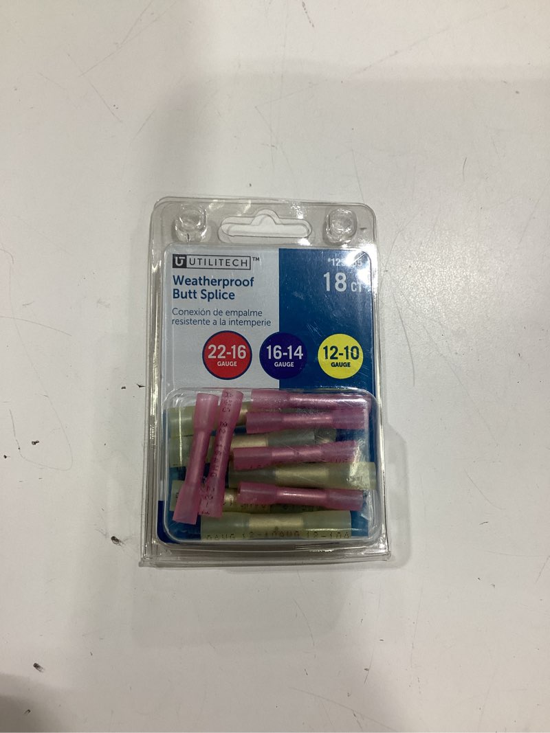 Condition photo showing As Is for utilitech 22-18 awg butt splice multiple colors/finishes (18-count)