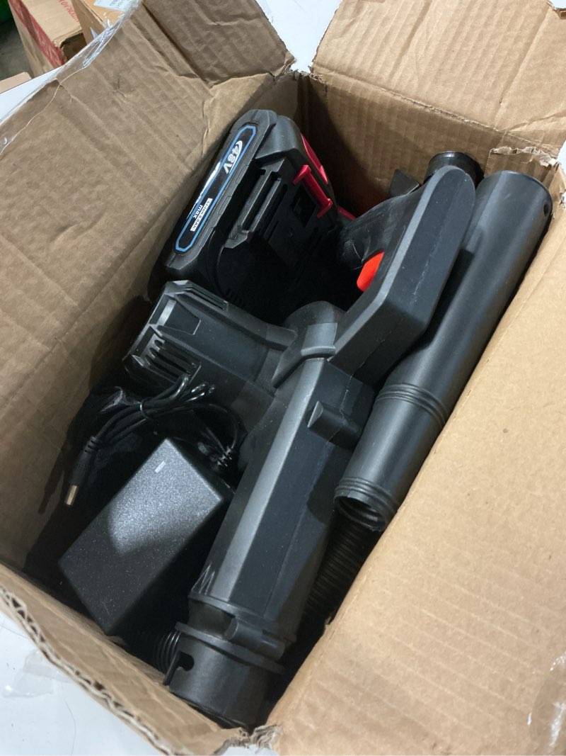 Condition photo showing Good Condition for leaf blower cordless with 2 x 24v 2.0ah battery and charger, 150cfm 130mph electric 2 in 1 handle battery powered blowers for lawn care, patio, dust, black