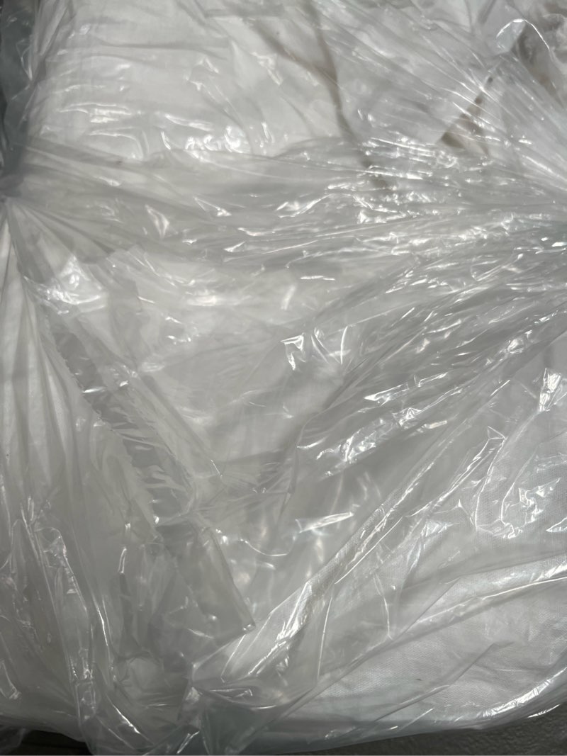 Condition photo showing Good Condition for european linen piped duvet cover set, king, white/toffee