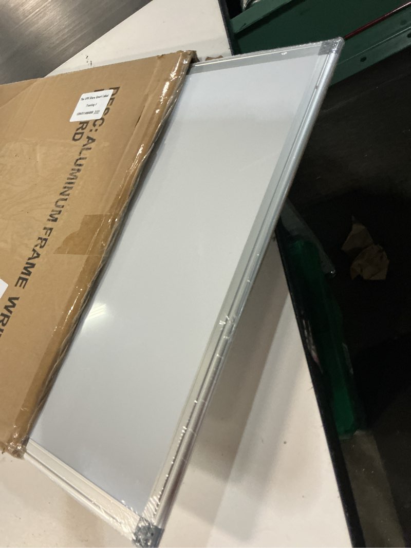 Condition photo showing Good Condition for walglass double-sided white board, 24" x 18" dry erase board magnetic whiteboard for wall, hanging mounted whiteboard silver aluminium frame for home, school, office, kitchen white 1-pack 24"w x 18"h
