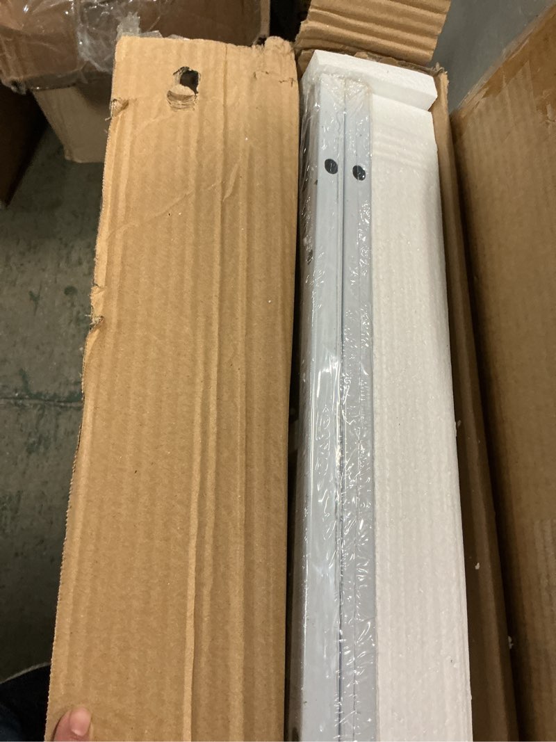 Condition photo showing New/Like New for Large Printer Stand with Storage Shelf, 23.6" W x 18.9" D Printer Cart with Wheels, 3 Tier Mobile Printer Table for Home Office,Stands for Heat Press Scanner Fax (White) White Large