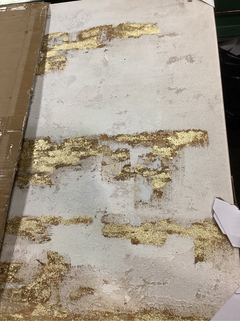 Condition photo showing Good Condition for yihui arts modern abstract skyline canvas wall artwork with gold foil for bedroom decoration gold skyline 40"l x 28"w