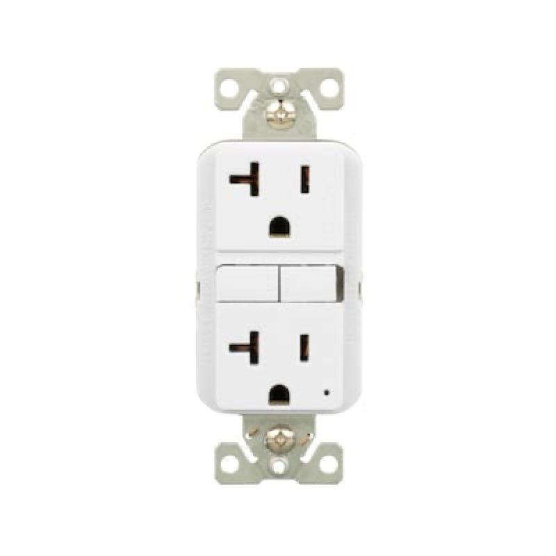 eaton 20 -amp 125-volt gfci residential decorator outlet receptacles , white