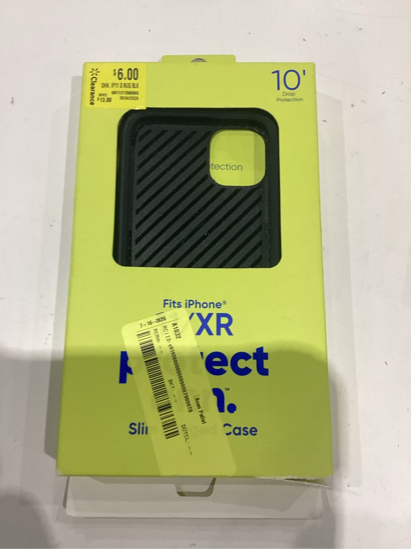 Condition photo showing As Is for onn. slim rugged phone case for iphone 11 / iphone xr - black