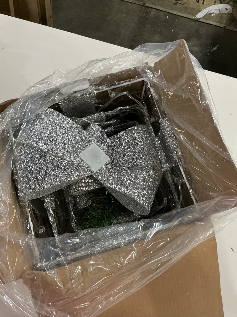 Condition photo showing New/Like New for eambrite white christmas decorations, set of 3 christmas lighted gift boxes, 48 led light up present boxes for indoor outdoor party yard home holiday decorations (white and silver)