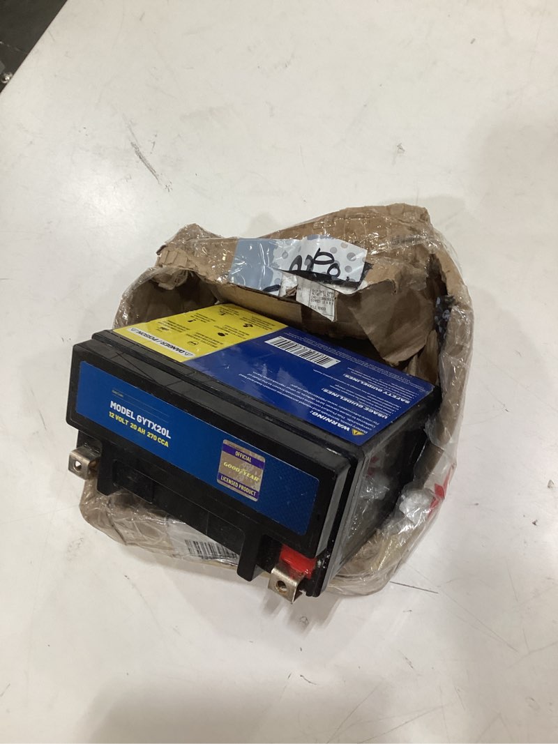 Condition photo showing As Is for goodyear gytx4l - 12 volt 4 ah, 50 cca, rechargeable high-performance, maintenance free, sla - agm battery for motorcycle, atv, utv, 4-wheeler, snowmobile, watercraft and more!