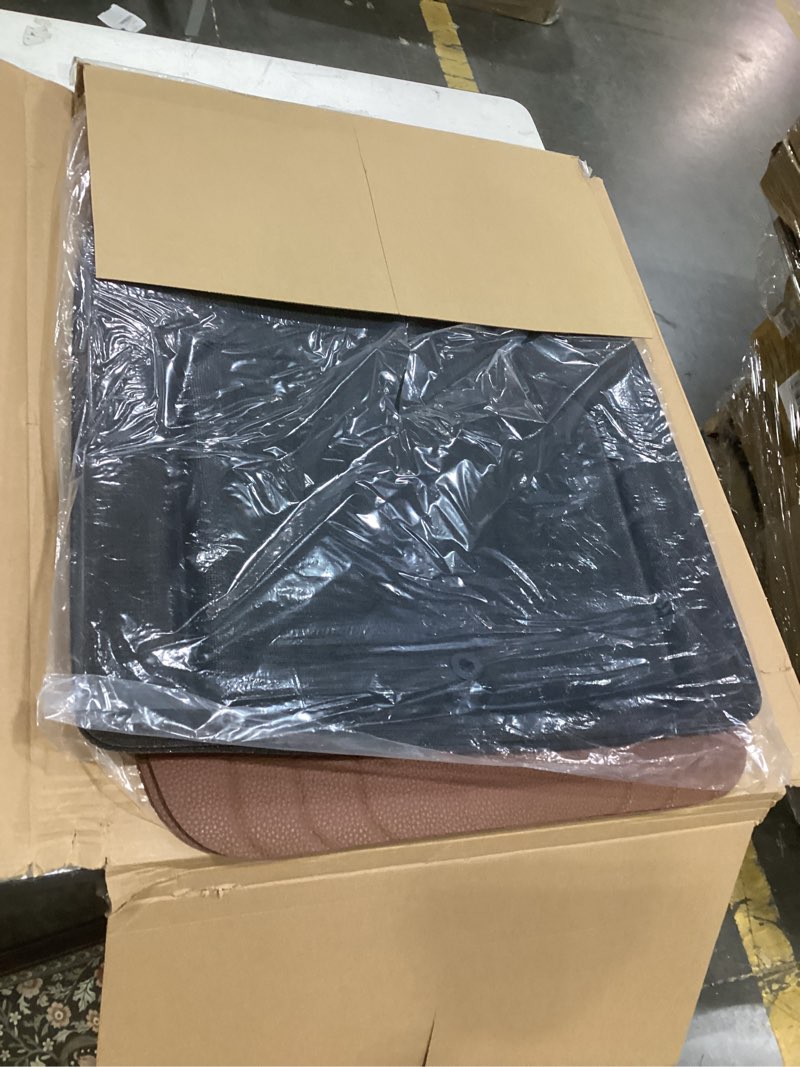 Condition photo showing As Is for fh group faux leather deep dish car floor mats, universal fit, trim-to-fit, brown
