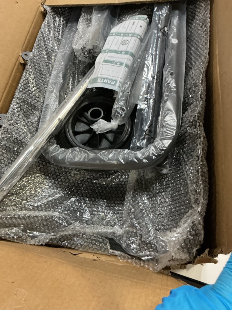 Condition photo showing Good Condition for Snow Shovel with Wheels for Driveway, Combined Snow and Ice Removal Design, Angle Adjustable Blade & Handle Snow Pusher Shovel,Efficient Snow Plow for Pavement