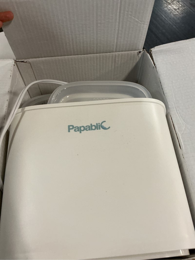 Condition photo showing As Is for papablic baby bottle sterilizer and dryer pro, esterilizador de biberones, electric steam sterilizer for baby bottles, pacifiers, and pump parts, large capacity 10 bottles