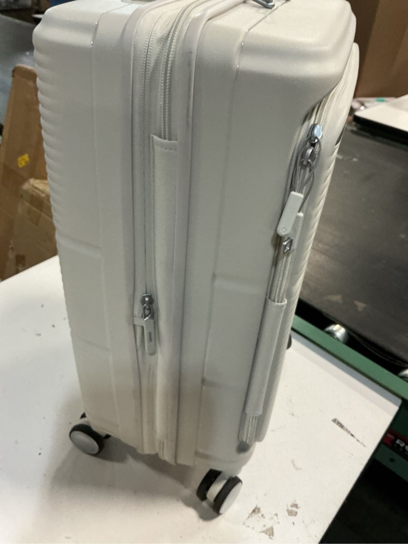 Condition photo showing Good Condition for away carry-on luggage - 22-inch lightweight, expandable softside suitcase with 360° spinner wheels, interior compression system, tsa-accepted lock - cloud gray cloud gray carry-on